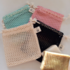 Pochette à savon XL en filet Coton bio Agapanthe